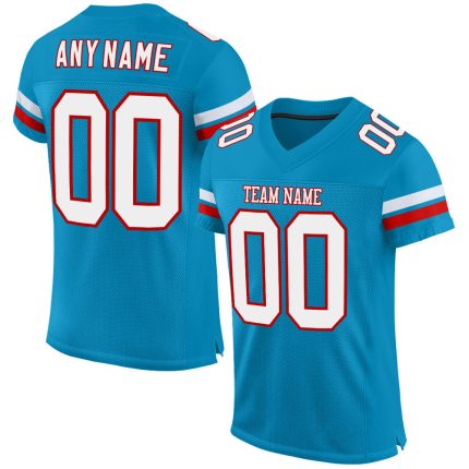 Personalized Panther Blue White-Red Mesh Authentic Football Jersey Team Custom Name and Number