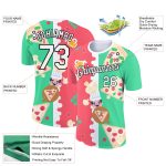 Personalized Pea Green Black-Pink 3D Pattern Design Food Pizza Performance T-Shirt Team Custom Name and Number