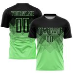 Personalized Pea Green Black Sublimation Soccer Uniform Jersey Team Custom Name and Number