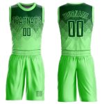 Personalized Pea Green Green Round Neck Sublimation Basketball Suit Jersey Team Custom Name and Number