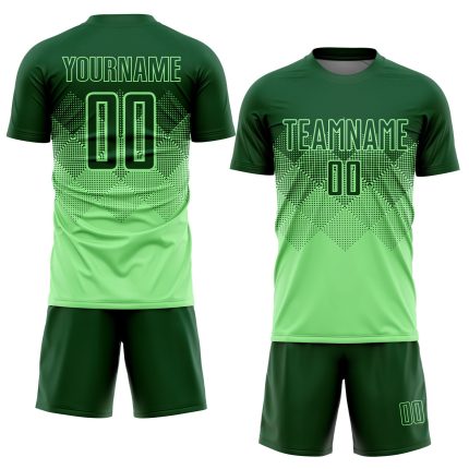 Personalized Pea Green Green Sublimation Soccer Uniform Jersey Team Custom Name and Number