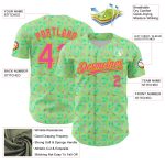 Personalized Pea Green Pink-Yellow 3D Pattern Design Geometric Shape Authentic Baseball Jersey Team Custom Name and Number