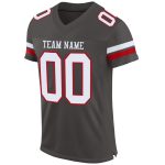 Personalized Pewter White-Red Mesh Authentic Football Jersey