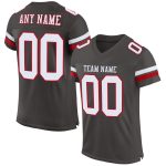 Personalized Pewter White-Red Mesh Authentic Football Jersey