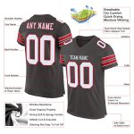 Personalized Pewter White-Red Mesh Authentic Football Jersey Team Custom Name and Number