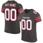 Personalized Pewter White-Red Mesh Authentic Football Jersey Team Custom Name and Number