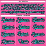 Personalized Pink Aqua-Black Hockey Lace Neck Jersey Team Custom Name and Number