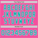 Personalized Pink Aqua-White Bomber Full-Snap Varsity Letterman Jacket Team Custom Name and Number
