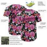 Personalized Pink Black 3D Pattern Design Northeast China Big Flower Authentic Baseball Jersey Team Custom Name and Number