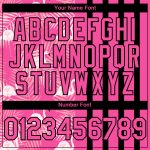 Personalized Pink Black 3D Pattern Design Tropical Palm Leaves And Famingo Authentic Baseball Jersey Team Custom Name and Number