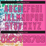 Personalized Pink Black 3D Pattern Tropical Hawaii Palm Leaves Authentic Basketball Jersey Team Custom Name and Number