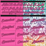 Personalized Pink Black 3D Pattern Tropical Hawaii Palm Leaves Authentic Basketball Jersey Team Custom Name and Number