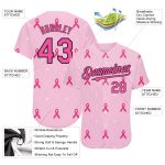Personalized Pink Black 3D Pink Ribbon Breast Cancer Awareness Month Women Health Care Support Authentic Baseball Jersey Team Custom Name and Number