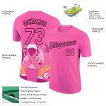 Personalized Pink Black 3D Pink Ribbon Breast Cancer Performance T-Shirt