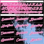 Personalized Pink Black-Light Blue 3D Pattern Design Abstract Brush Stroke Performance T-Shirt Team Custom Name and Number