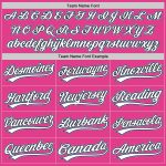 Personalized Pink Black-Light Blue Authentic Throwback Baseball Jersey Team Custom Name and Number