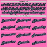 Personalized Pink Black-Light Blue Authentic Throwback Basketball Jersey Team Custom Name and Number