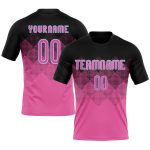 Personalized Pink Black-Light Blue Geometric Shape Sublimation Volleyball Uniform Jersey Team Custom Name and Number