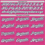 Personalized Pink Black-Light Blue Line Authentic Baseball Jersey Team Custom Name and Number