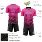Personalized Pink Black-Light Blue Sublimation Soccer Uniform Jersey Team Custom Name and Number
