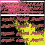Personalized Pink Black-Neon Yellow 3D Pattern Design Abstract Brush Stroke Authentic Baseball Jersey Team Custom Name and Number