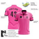 Personalized Pink Black Performance Golf Polo Shirt Team Custom Name and Number