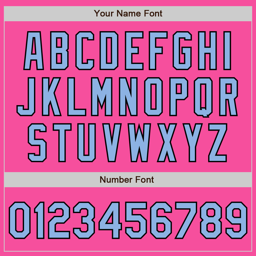 Personalized Pink Black Pinstripe Light Blue Two-Button Unisex Softball Jersey Team Custom Name and Number Personalized Pink Black Pinstripe Light Blue Two-Button Unisex Softball Jersey Team Custom Name and Number - Image 5