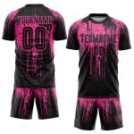 Personalized Pink Black Sublimation Soccer Uniform Jersey
