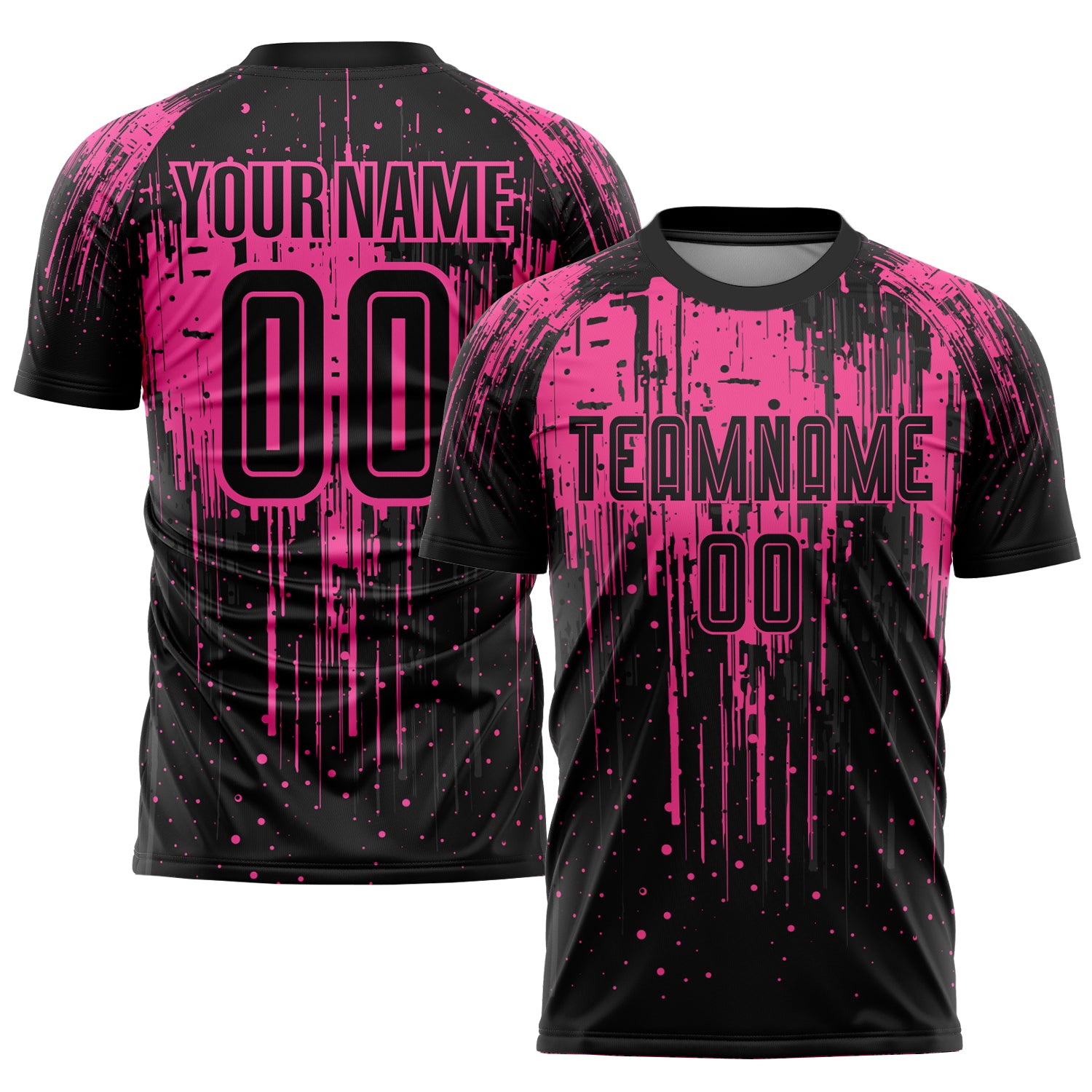 Personalized Pink Black Sublimation Soccer Uniform Jersey