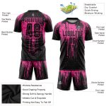 Personalized Pink Black Sublimation Soccer Uniform Jersey