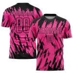 Personalized Pink Black Sublimation Soccer Uniform Jersey Team Custom Name and Number