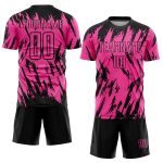 Personalized Pink Black Sublimation Soccer Uniform Jersey Team Custom Name and Number