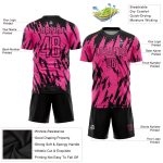 Personalized Pink Black Sublimation Soccer Uniform Jersey Team Custom Name and Number
