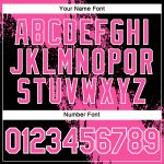 Personalized Pink Black-White 3D Pattern Design Abstract Brush Stroke Performance T-Shirt Team Custom Name and Number