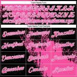 Personalized Pink Black-White 3D Pattern Design Abstract Brush Stroke Performance T-Shirt Team Custom Name and Number