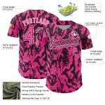 Personalized Pink Black-White 3D Pattern Design Abstract Fluid Authentic Baseball Jersey Team Custom Name and Number