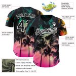 Personalized Pink Black-White 3D Pattern Design Hawaii Palm Trees Authentic Baseball Jersey Team Custom Name and Number