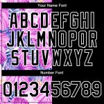 Personalized Pink Black-White 3D Pattern Design Tropical Flower And Hawaii Palm Leaves Authentic Baseball Jersey Team Custom Name and Number
