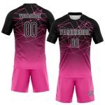 Personalized Pink Black-White Abstract Network Sublimation Volleyball Uniform Jersey Team Custom Name and Number