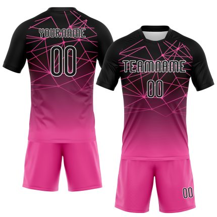 Personalized Pink Black-White Abstract Network Sublimation Volleyball Uniform Jersey Team Custom Name and Number