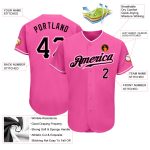 Personalized Pink Black-White Authentic Baseball Jersey Team Custom Name and Number