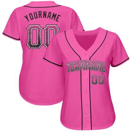 Personalized Pink Black-White Authentic Drift Fashion Baseball Jersey Team Custom Name and Number