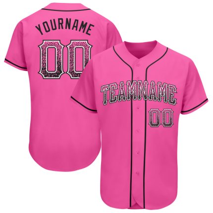 Personalized Pink Black-White Authentic Drift Fashion Baseball Jersey Team Custom Name and Number