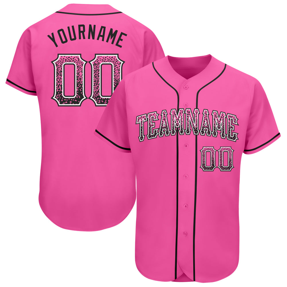 Personalized Pink Black-White Authentic Drift Fashion Baseball Jersey Team Custom Name and Number