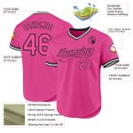 Personalized Pink Black-White Authentic Throwback Baseball Jersey Team Custom Name and Number