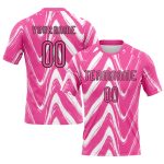 Personalized Pink Black-White Fluid Sublimation Volleyball Uniform Jersey Team Custom Name and Number