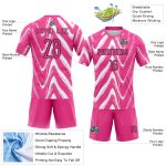 Personalized Pink Black-White Fluid Sublimation Volleyball Uniform Jersey Team Custom Name and Number
