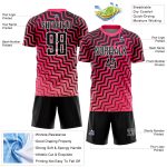 Personalized Pink Black-White Geometric Lines Sublimation Soccer Uniform Jersey Team Custom Name and Number