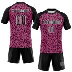Personalized Pink Black-White Geometric Shape Sublimation Volleyball Uniform Jersey Team Custom Name and Number