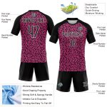 Personalized Pink Black-White Geometric Shape Sublimation Volleyball Uniform Jersey Team Custom Name and Number